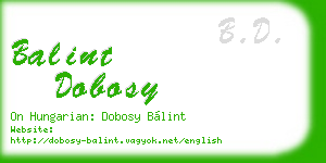 balint dobosy business card